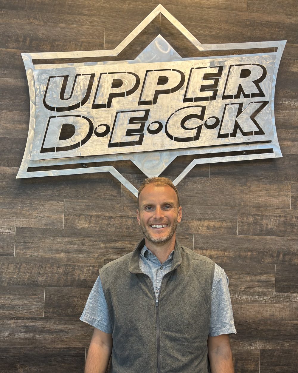 Jay smiling under the Upper Deck logo